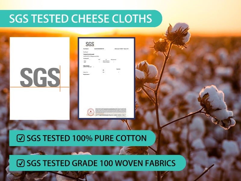Olicity Cheese Cloths, 2PCS, Double-Layer, 20x20Inch, Reusable Grade 90 Cheese Cloth Bag for Straining, Hemmed Unbleached Cotton Precut Fine Mesh Muslin Cheesecloth for Juicing, Butter, Canning - Image 2